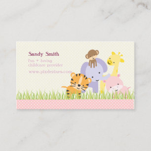 PixDezines Jungle of Fun Daycare Business Card