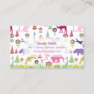 PixDezines Jungle of Fun Daycare Business Card