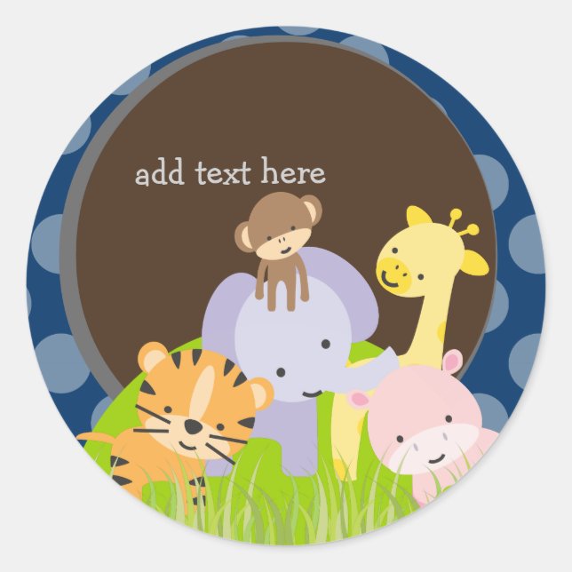 PixDezines Jungle stickers/customised background Classic Round Sticker (Front)