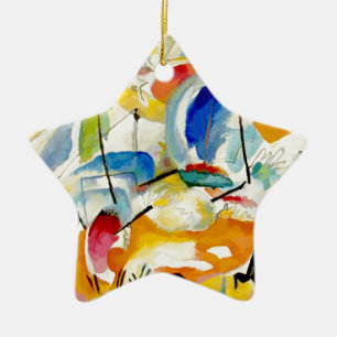 PixDezines Kandinsky 1913 Sea Battle Improv 31 Ceramic Tree Decoration