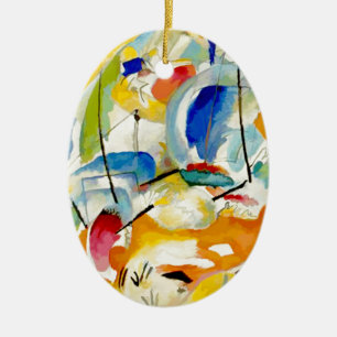PixDezines Kandinsky 1913 Sea Battle Improv 31 Ceramic Tree Decoration