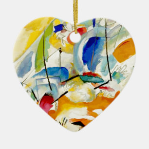 PixDezines Kandinsky 1913 Sea Battle Improv 31 Ceramic Tree Decoration