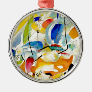 PixDezines Kandinsky 1913 Sea Battle Improv 31 Metal Tree Decoration