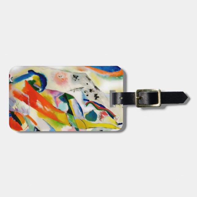 PixDezines Kandinsky 1914/abstract wall panel Luggage Tag (Front Horizontal)