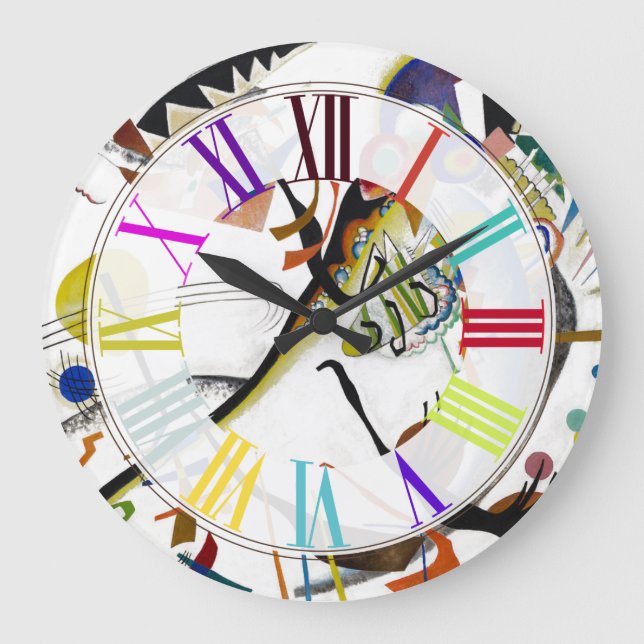 PixDezines Kandinsky Blue Segment Large Clock (Front)