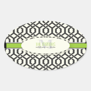 PixDezines kew trellis/DIY colours Oval Sticker