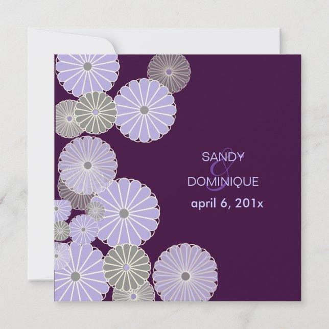 PixDezines Kiku / purple+plum Invitation (Front)