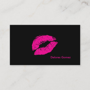 PixDezines kiss hot pink lips Business Card