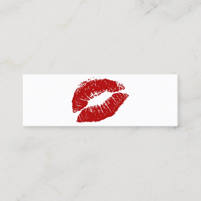 PixDezines kiss , kiss red lips Mini Business Card (Front)