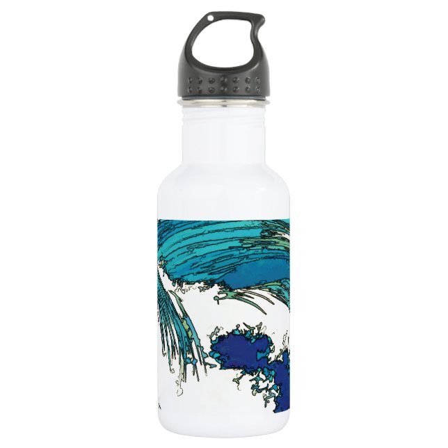 PixDezines konen uehara ocean waves, 上原 532 Ml Water Bottle (Front)