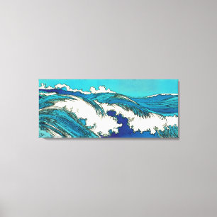 PixDezines konen uehara ocean waves, 上原 Canvas Print