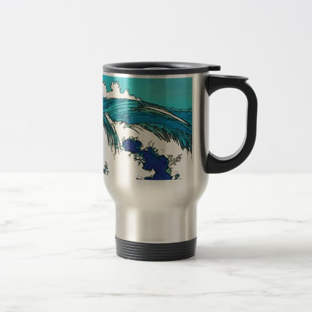PixDezines konen uehara ocean waves, 上原 Travel Mug (Right)