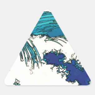 PixDezines konen uehara ocean waves, 上原 Triangle Sticker