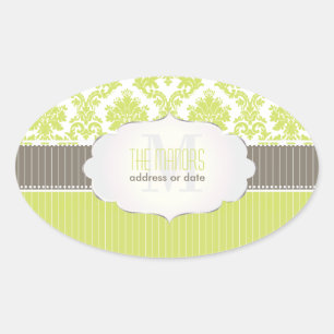 PixDezines la paloma damask/DIY colour Oval Sticker