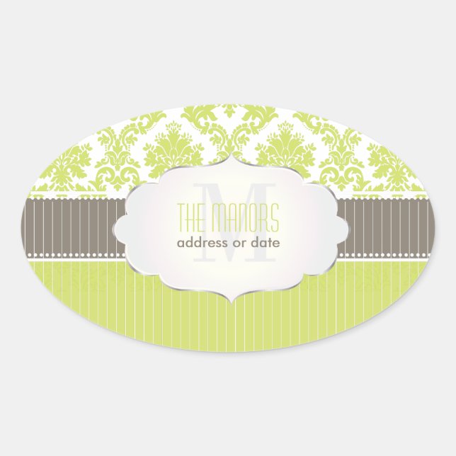 PixDezines la paloma damask/DIY colour Oval Sticker (Front)