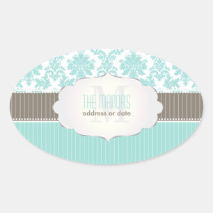 PixDezines la paloma damask/DIY colour Oval Sticker