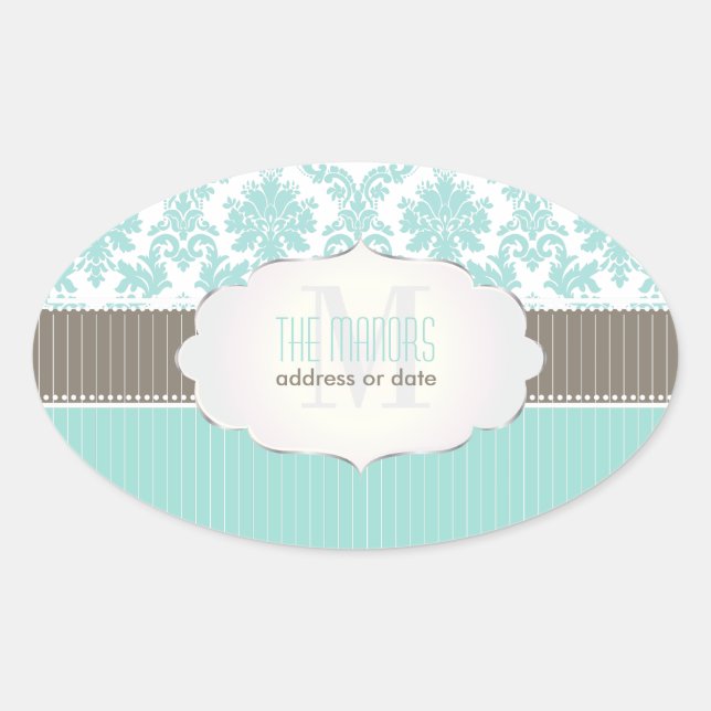 PixDezines la paloma damask/DIY colour Oval Sticker (Front)
