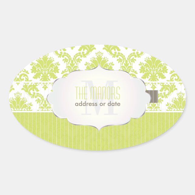 PixDezines la paloma damask/DIY colours Oval Sticker (Front)