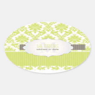 PixDezines la paloma damask/DIY colours Oval Sticker