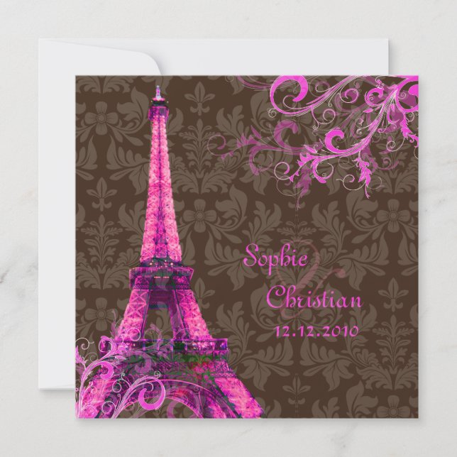 PixDezines la tour eiffel/paris Invitation (Front)