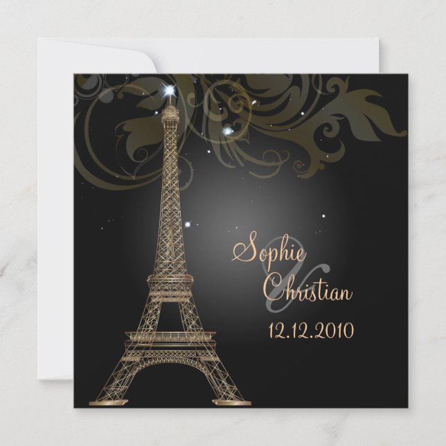 PixDezines la tour eiffel/paris Invitation (Front)