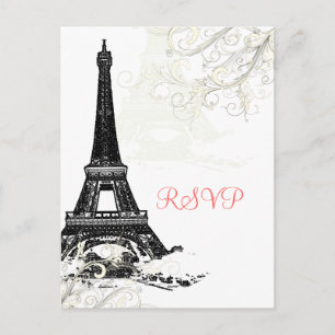 PixDezines la tour eiffel/paris Invitation Postcard