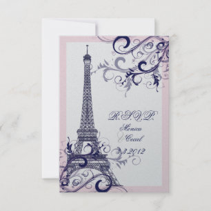 PixDezines la tour eiffel/paris RSVP Card
