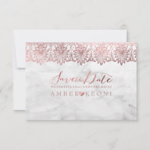PixDezines Lace Rose Gold/Marble/Save Date Save The Date