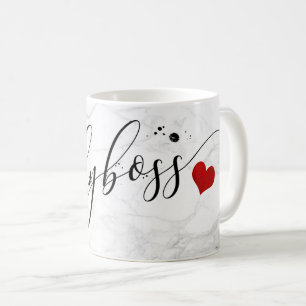 PixDezines LADYBOSS Marble+Modern Script Coffee Mug