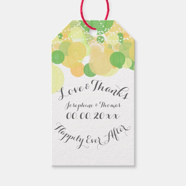 PixDezines lanterns/lime/lemon Gift Tags (Front)