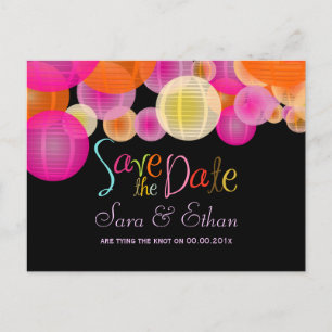 PixDezines lanterns save the date Announcement Postcard