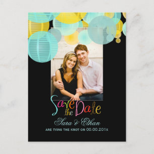 PixDezines lanterns save the date Announcement Postcard