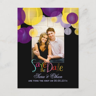 PixDezines lanterns save the date Announcement Postcard