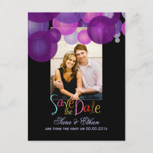 PixDezines lanterns save the date Announcement Postcard