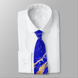 PixDezines Lapis Blue Marble Slab+Gold Veins Tie