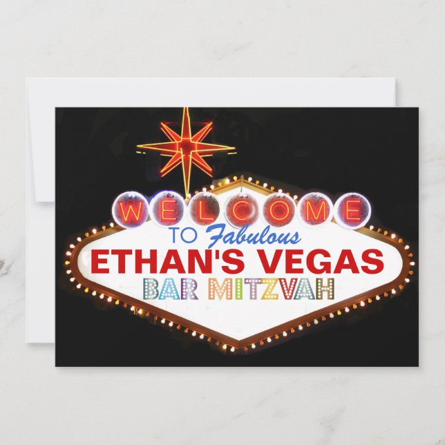 PixDezines las vegas bar Mitzvah Invitation (Front)