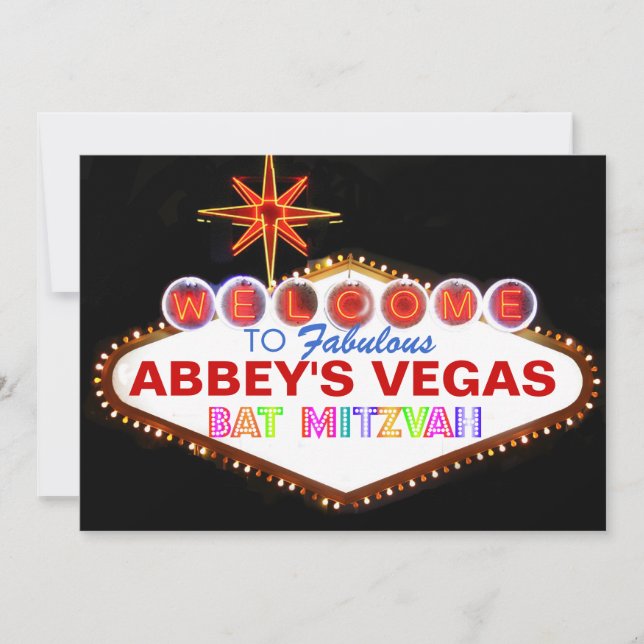 PixDezines las vegas bat mitzvah Invitation (Front)