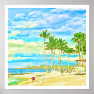 PixDezines Lazy Day at Hualalai Beach Poster
