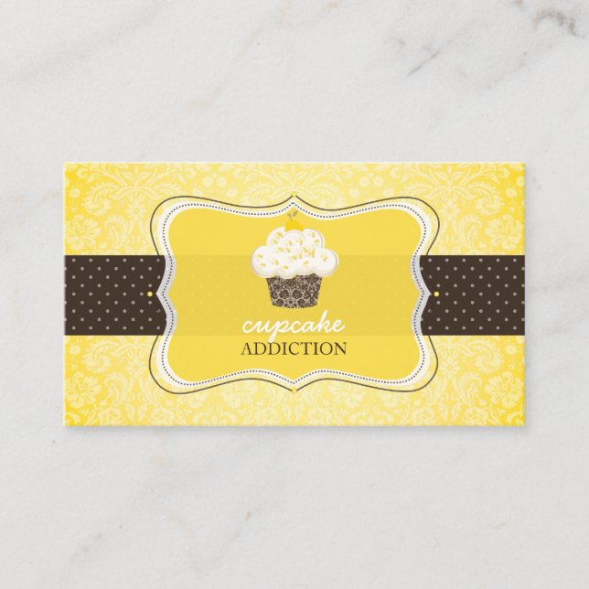 PixDezines lemon zest cupcake/pâtisserie Business Card (Front)