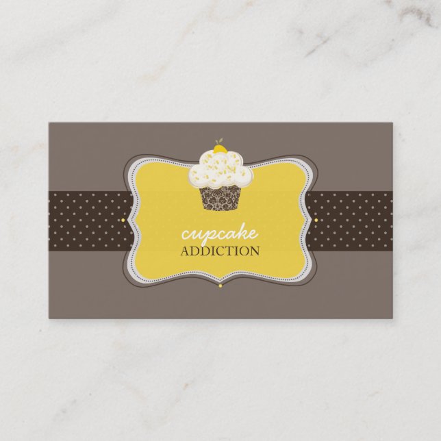 PixDezines lemon zest cupcake/pâtisserie Business Card (Front)