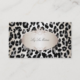 PixDezines leopard/champagne Business Card