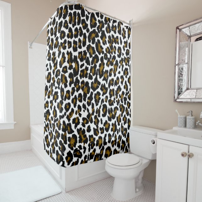 PixDezines Leopard/DIY background Shower Curtain (In Situ)