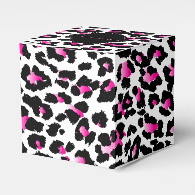PixDezines leopard/DIY colour Favour Box (Front Side)