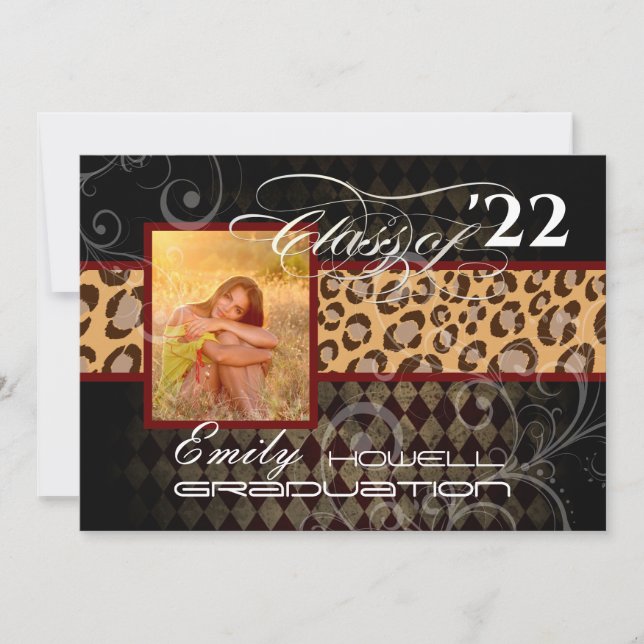 PixDezines LEOPARD GRADUATION Invitation (Front)