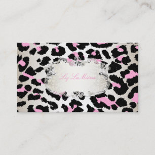 PixDezines leopard/pink champagne Business Card