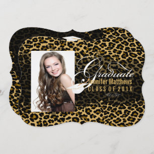 PixDezines Leopard Print Graduation Invitation