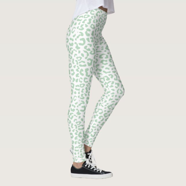 PixDezines Leopard Print/Mint Green Leggings (Right)