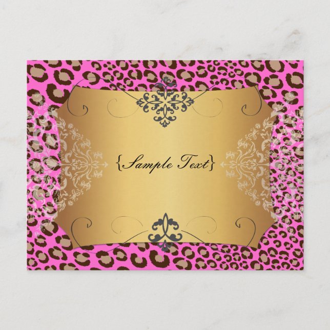 PixDezines Leopard spots/pink Postcard (Front)