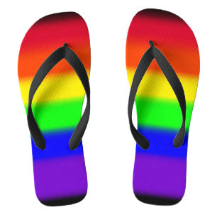 PixDezines LGBT Pride Rainbow Neon Colours Flip Flops