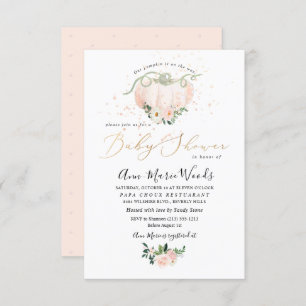 PixDezines Lil Blush Pumpkin Baby Shower Invitation